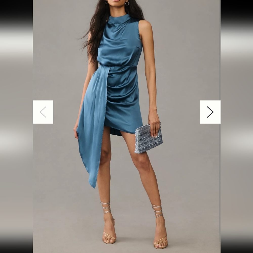 Anthropologie Blue Asymmetrical Dress